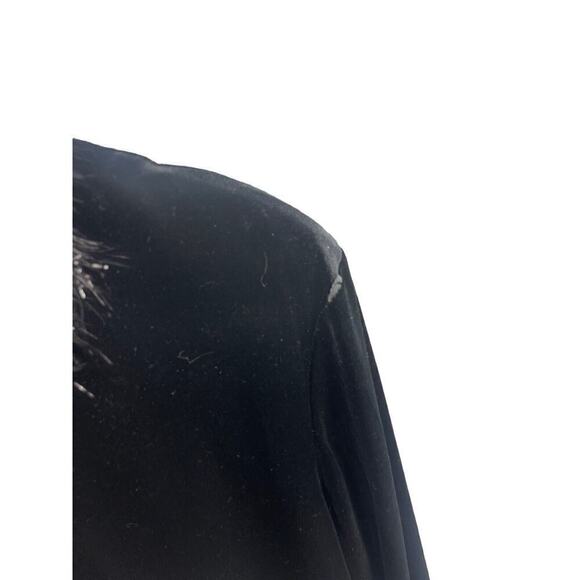 RK Evenings Black Faux Fur Collar Cuff Party Jacket Y2K Women’s Large? - Picture 6 of 9